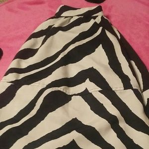 Black and white knee length skirt